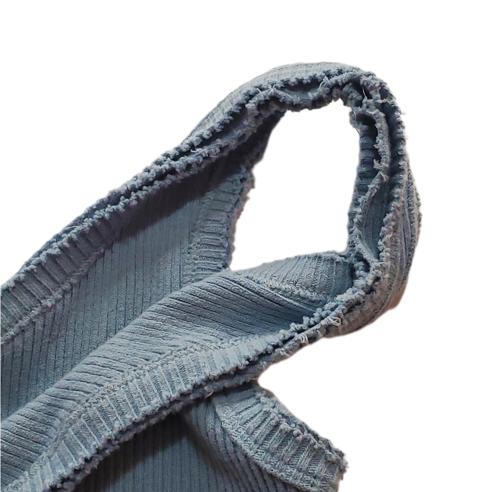URBAN OUTFITTERS One Shoulder Ribbed Cropped Tank Top Summer Blue Size M EUC - Picture 7 of 13